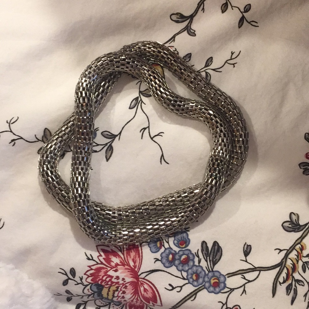 Silver bracelet set.